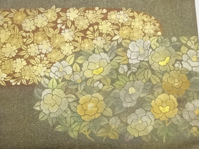 6976414: JAPANESE KIMONO / VINTAGE FUKURO OBI / SHELL INLAY